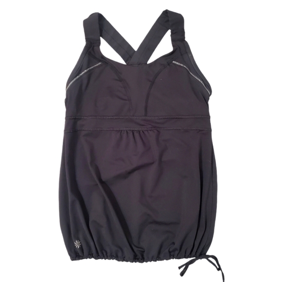 Athleta Black Horizon Shelf‎ Bra Cinch Waist Tank Top Size Small - Picture 1 of 6